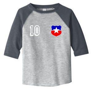 Chile Soccer La Roja Jersey Number 10 Toddler Fine Jersey T-Shirt