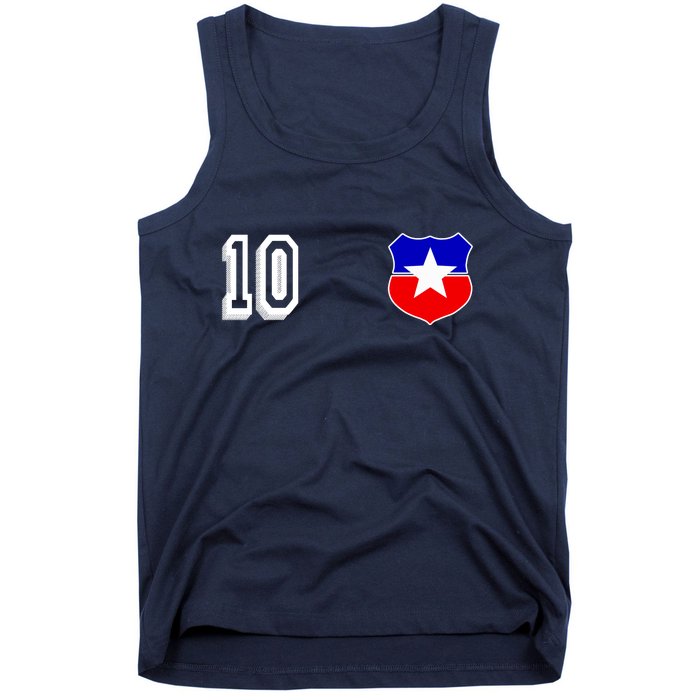 Chile Soccer La Roja Jersey Number 10 Tank Top