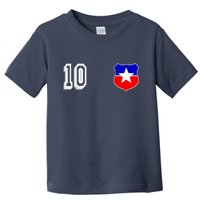 Chile Soccer La Roja Jersey Number 10 Toddler T-Shirt