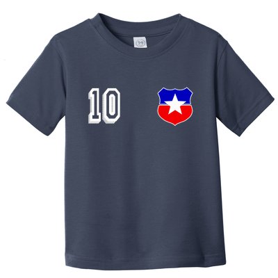 Chile Soccer La Roja Jersey Number 10 Toddler T-Shirt