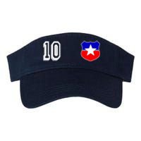 Chile Soccer La Roja Jersey Number 10 Valucap Bio-Washed Visor