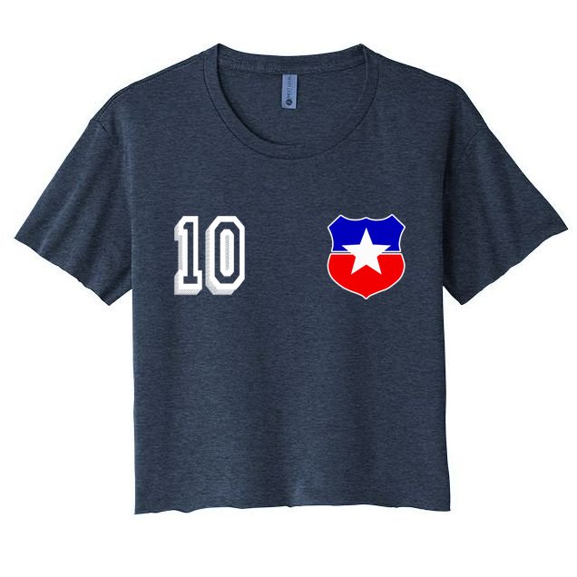Chile Soccer La Roja Jersey Number 10 Crop Top