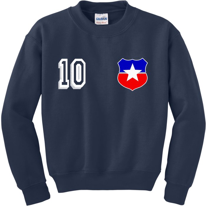 Chile Soccer La Roja Jersey Number 10 Kids Sweatshirt