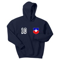 Chile Soccer La Roja Jersey Number 10 Kids Hoodie