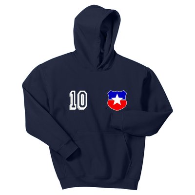 Chile Soccer La Roja Jersey Number 10 Kids Hoodie