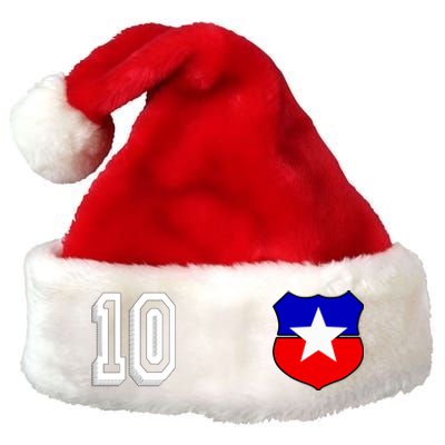 Chile Soccer La Roja Jersey Number 10 Premium Christmas Santa Hat