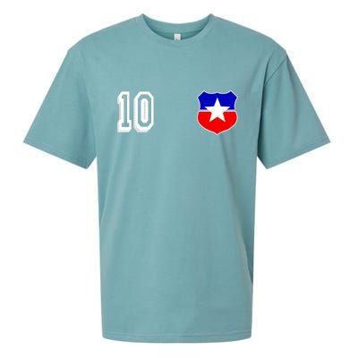 Chile Soccer La Roja Jersey Number 10 Sueded Cloud Jersey T-Shirt