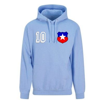 Chile Soccer La Roja Jersey Number 10 Unisex Surf Hoodie