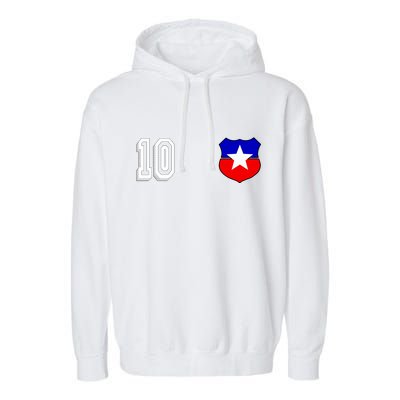 Chile Soccer La Roja Jersey Number 10 Garment-Dyed Fleece Hoodie