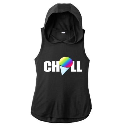 Chill Snowcone Retro Ladies PosiCharge Tri-Blend Wicking Draft Hoodie Tank