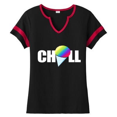 Chill Snowcone Retro Ladies Halftime Notch Neck Tee