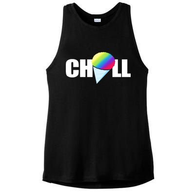 Chill Snowcone Retro Ladies PosiCharge Tri-Blend Wicking Tank