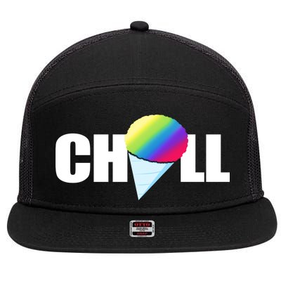 Chill Snowcone Retro 7 Panel Mesh Trucker Snapback Hat