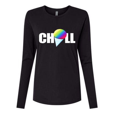 Chill Snowcone Retro Womens Cotton Relaxed Long Sleeve T-Shirt