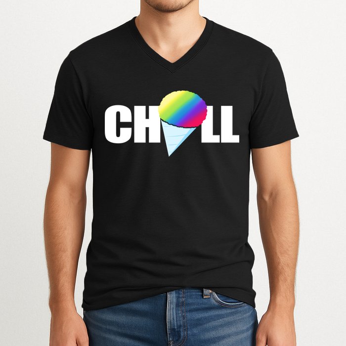 Chill Snowcone Retro V-Neck T-Shirt
