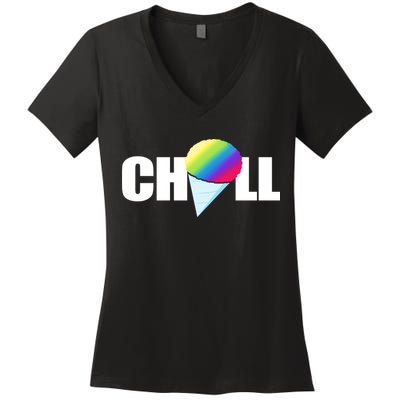Chill Snowcone Retro Women's V-Neck T-Shirt
