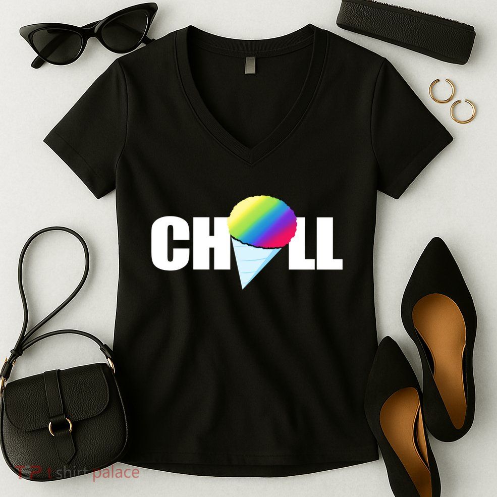 Chill Snowcone Retro Women's V-Neck T-Shirt