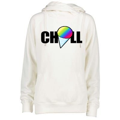 Chill Snowcone Retro Womens Funnel Neck Pullover Hood