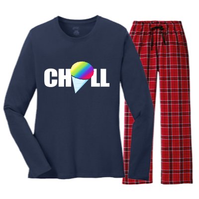 Chill Snowcone Retro Women's Long Sleeve Flannel Pajama Set 