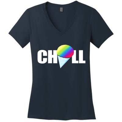 Chill Snowcone Retro Women's V-Neck T-Shirt