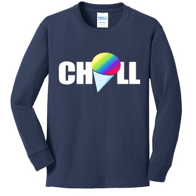 Chill Snowcone Retro Kids Long Sleeve Shirt