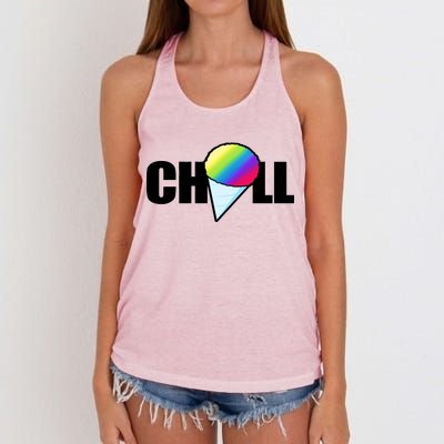 Chill Snowcone Retro Women's Knotted Racerback Tank