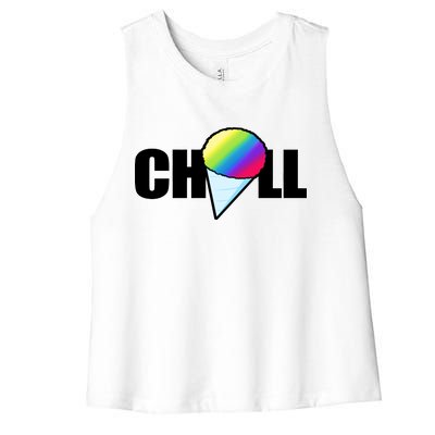 Chill Snowcone Retro Women's Racerback Cropped Tank