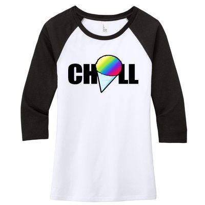 Chill Snowcone Retro Women's Tri-Blend 3/4-Sleeve Raglan Shirt