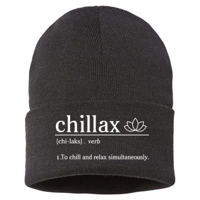 Chillax Definition Chill And Relax Simultaneously  Sustainable Knit Beanie