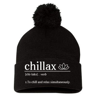 Chillax Definition Chill And Relax Simultaneously  Pom Pom 12in Knit Beanie