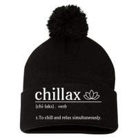 Chillax Definition Chill And Relax Simultaneously  Pom Pom 12in Knit Beanie