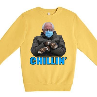 Chillin' Bernie Sanders Mittens Meme Sitting Premium Crewneck Sweatshirt