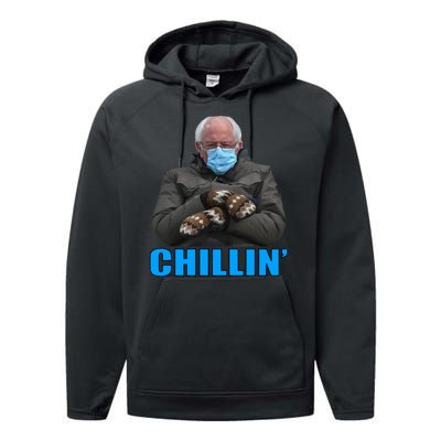 Chillin' Bernie Sanders Mittens Meme Sitting Performance Fleece Hoodie