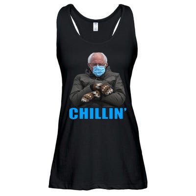 Chillin' Bernie Sanders Mittens Meme Sitting Ladies Essential Flowy Tank