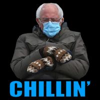 Chillin' Bernie Sanders Mittens Meme Sitting Baby Bodysuit