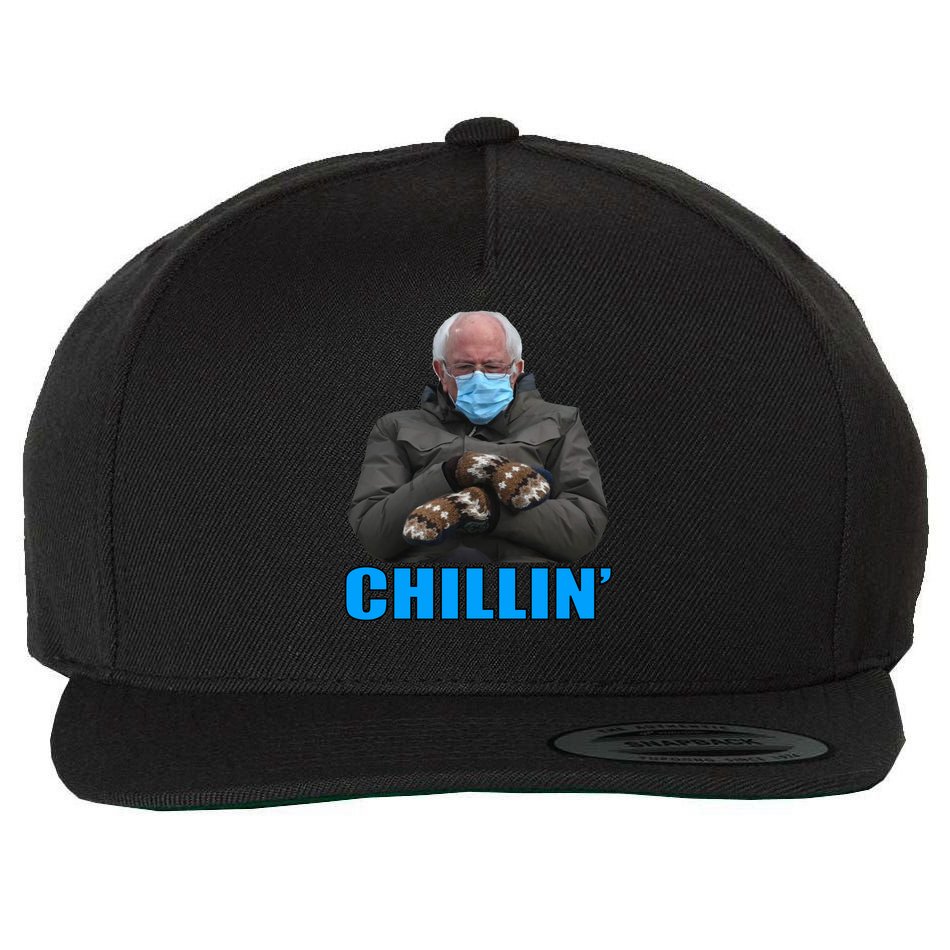 Chillin' Bernie Sanders Mittens Meme Sitting Wool Snapback Cap