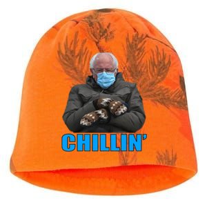 Chillin' Bernie Sanders Mittens Meme Sitting Kati - Camo Knit Beanie