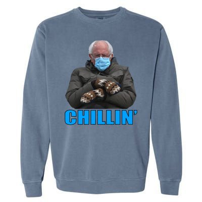 Chillin' Bernie Sanders Mittens Meme Sitting Garment-Dyed Sweatshirt