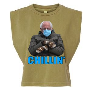 Chillin' Bernie Sanders Mittens Meme Sitting Garment-Dyed Women's Muscle Tee