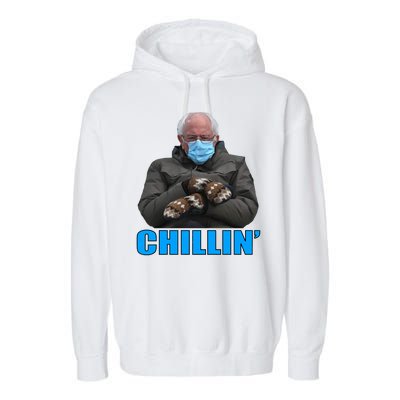 Chillin' Bernie Sanders Mittens Meme Sitting Garment-Dyed Fleece Hoodie