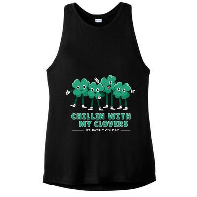 Chillin With My Clovers Ladies PosiCharge Tri-Blend Wicking Tank
