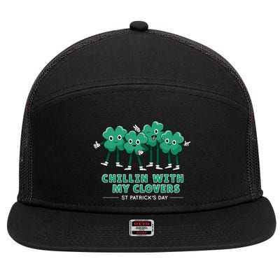 Chillin With My Clovers 7 Panel Mesh Trucker Snapback Hat