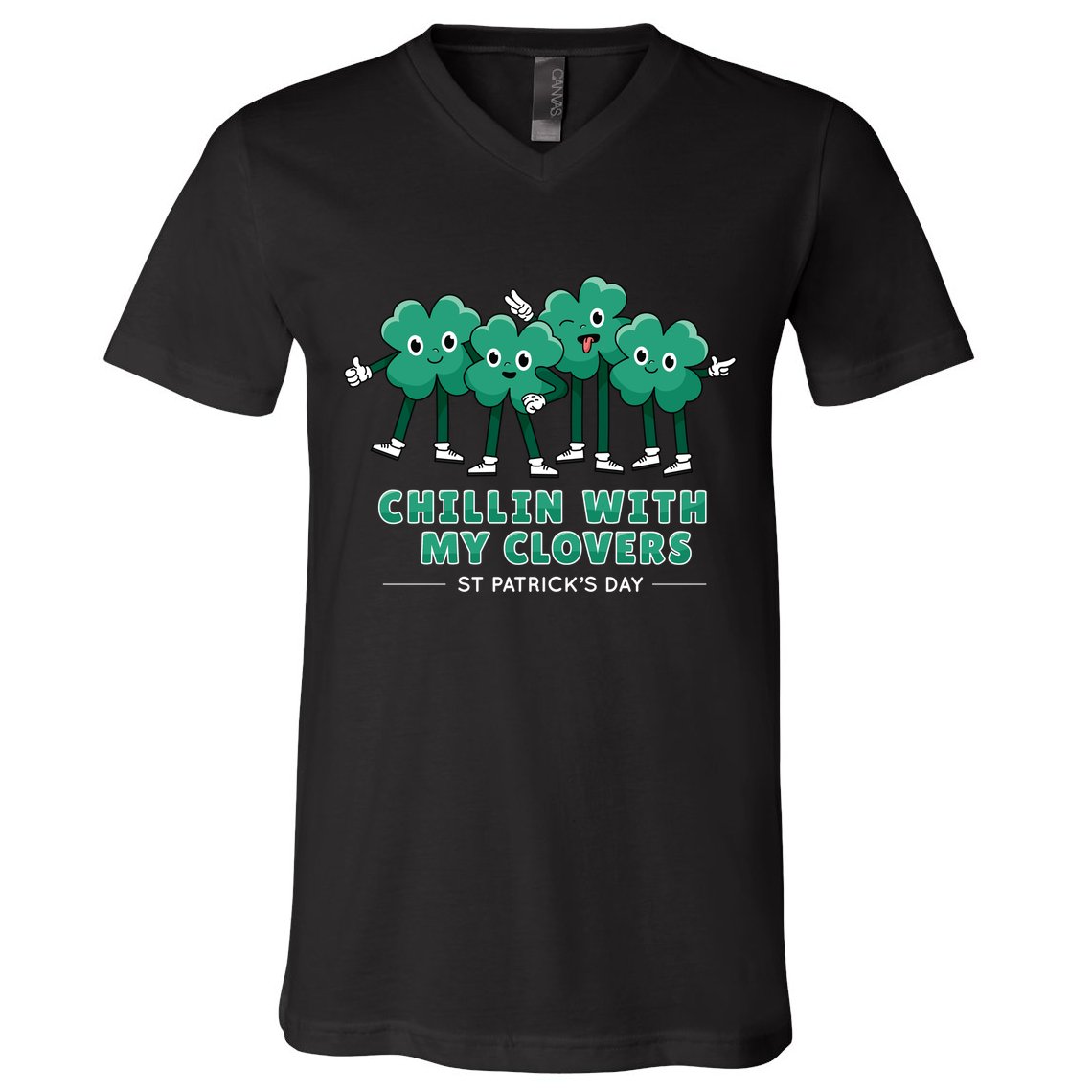 Chillin With My Clovers V-Neck T-Shirt