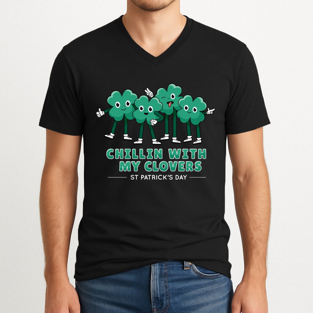 Chillin With My Clovers V-Neck T-Shirt
