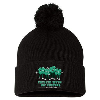 Chillin With My Clovers Pom Pom 12in Knit Beanie