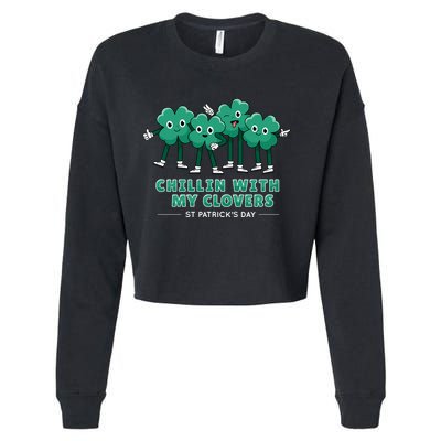Chillin With My Clovers Cropped Pullover Crew