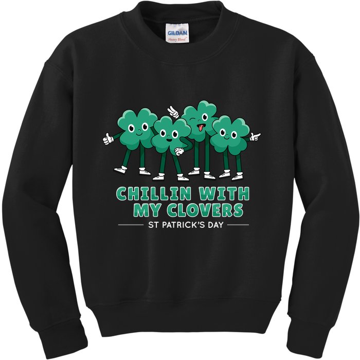 Chillin With My Clovers Kids Sweatshirt