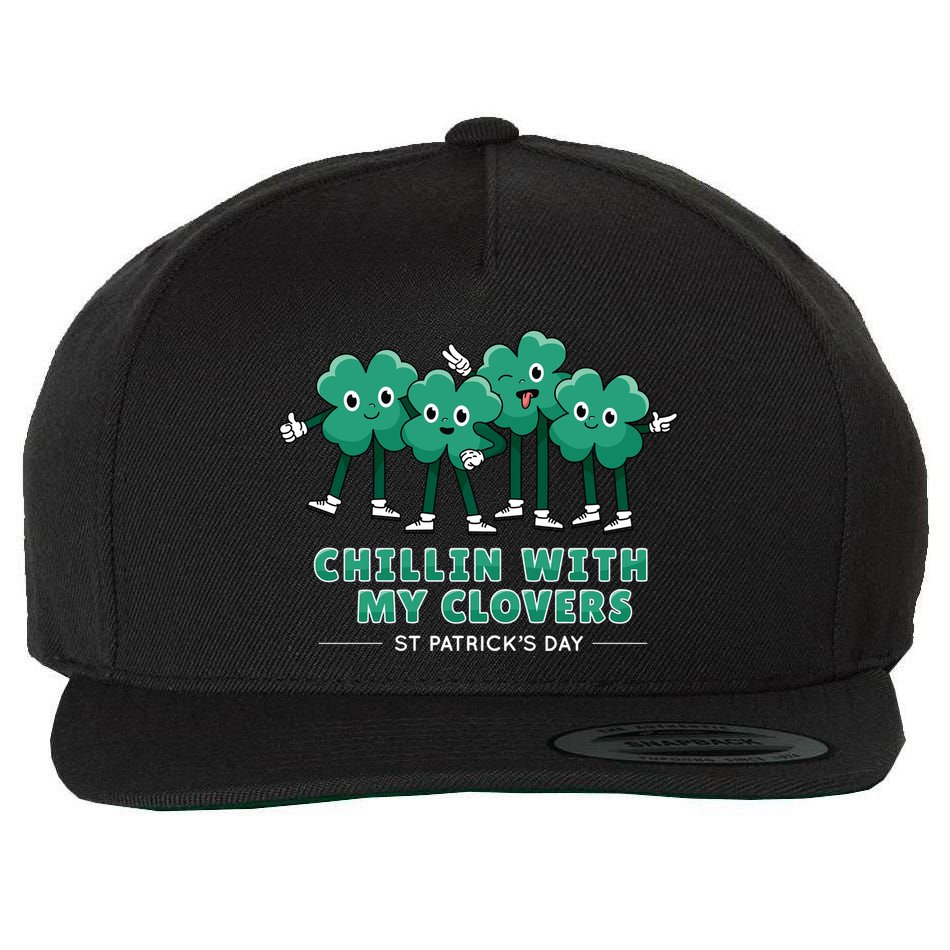 Chillin With My Clovers Wool Snapback Cap