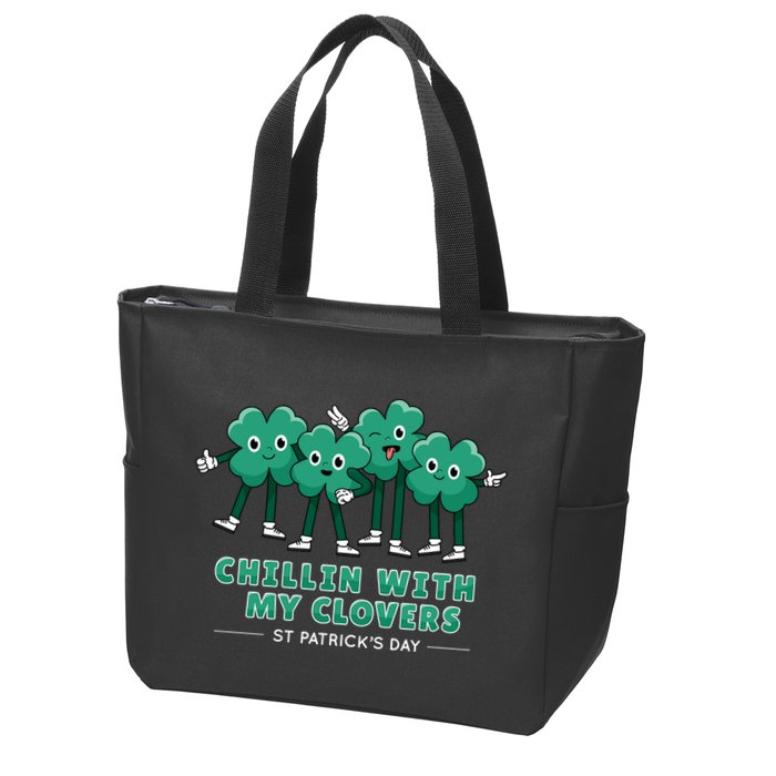 Chillin With My Clovers Zip Tote Bag