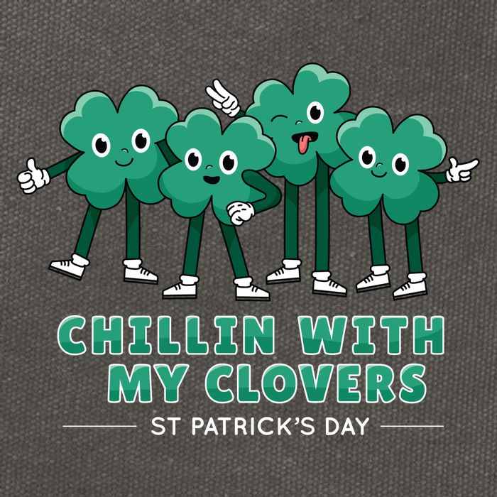 Chillin With My Clovers Cotton Canvas Backpack